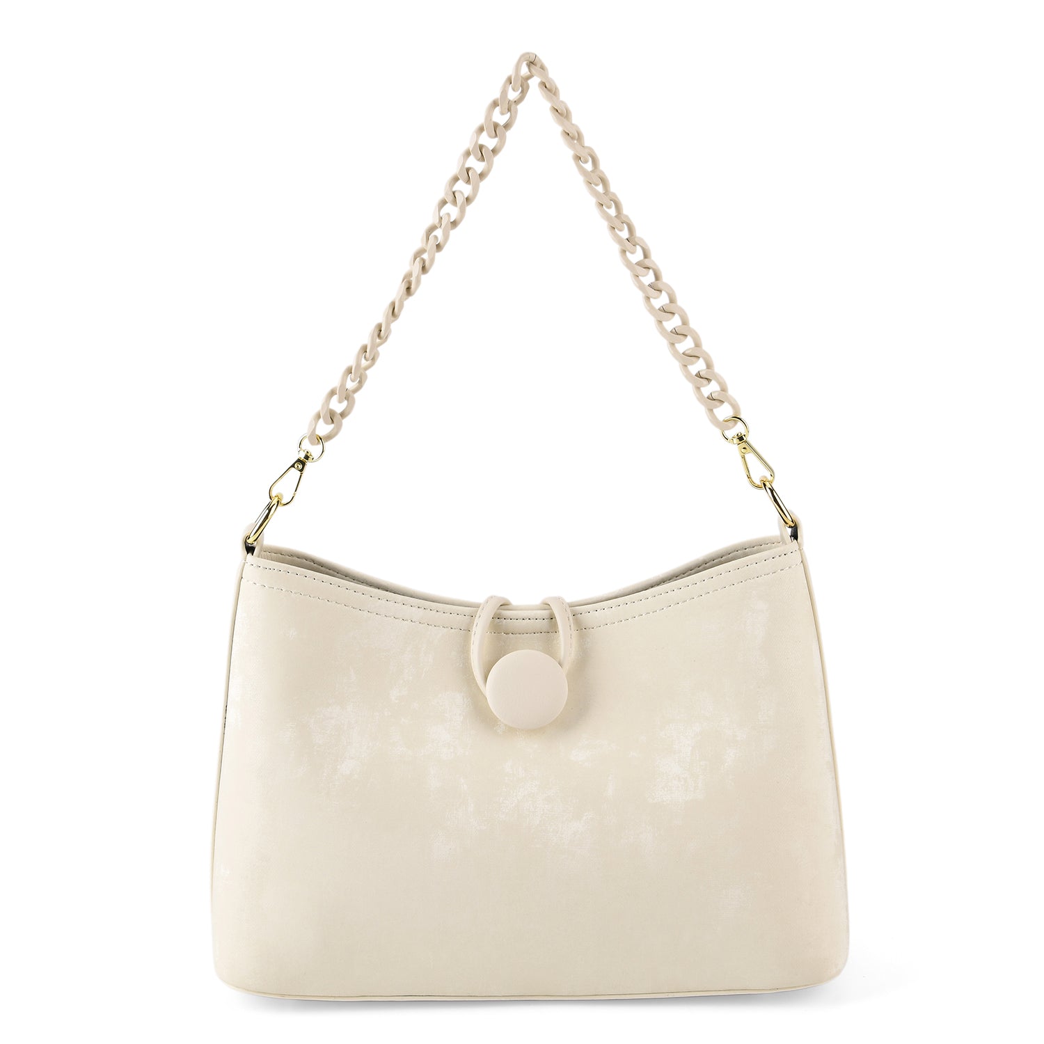 Designer Inspired- Set of 2 Shoulder Handbags with Crossbody Strap - Cream V32518394 6
