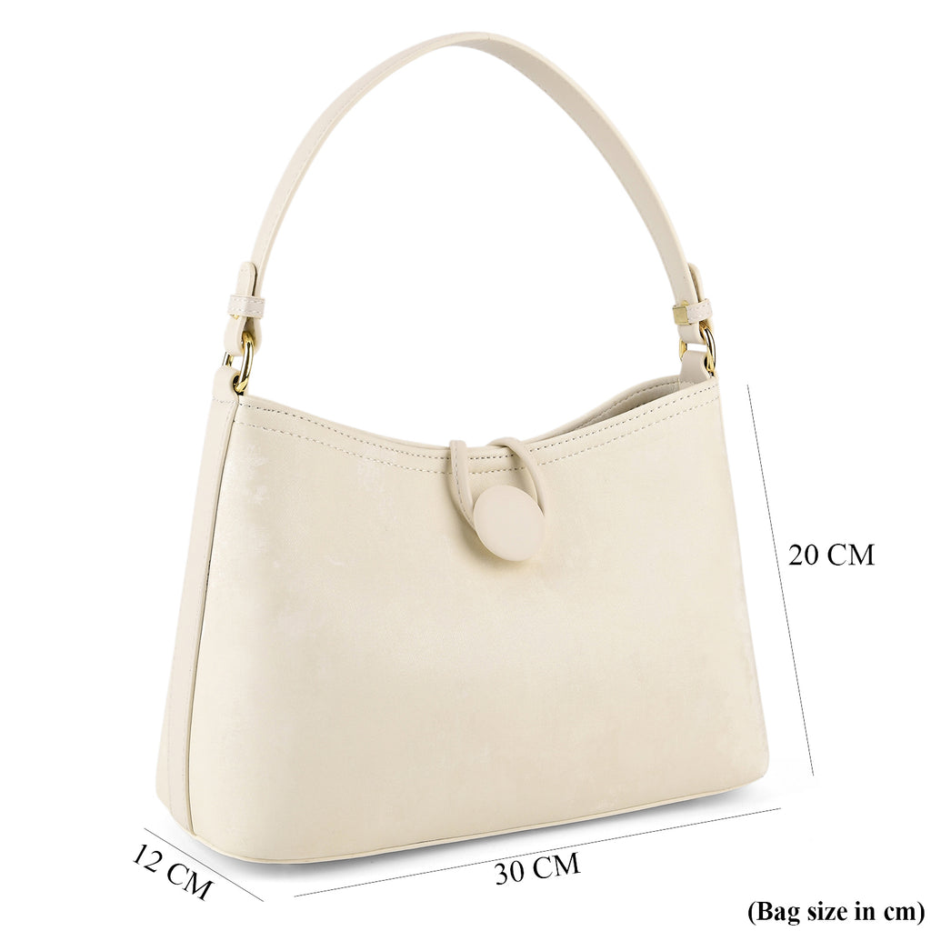 Designer Inspired- Set of 2 Shoulder Handbags with Crossbody Strap - Cream_8439277_8