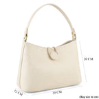 Designer Inspired- Set of 2 Shoulder Handbags with Crossbody Strap - Cream_8439277_8