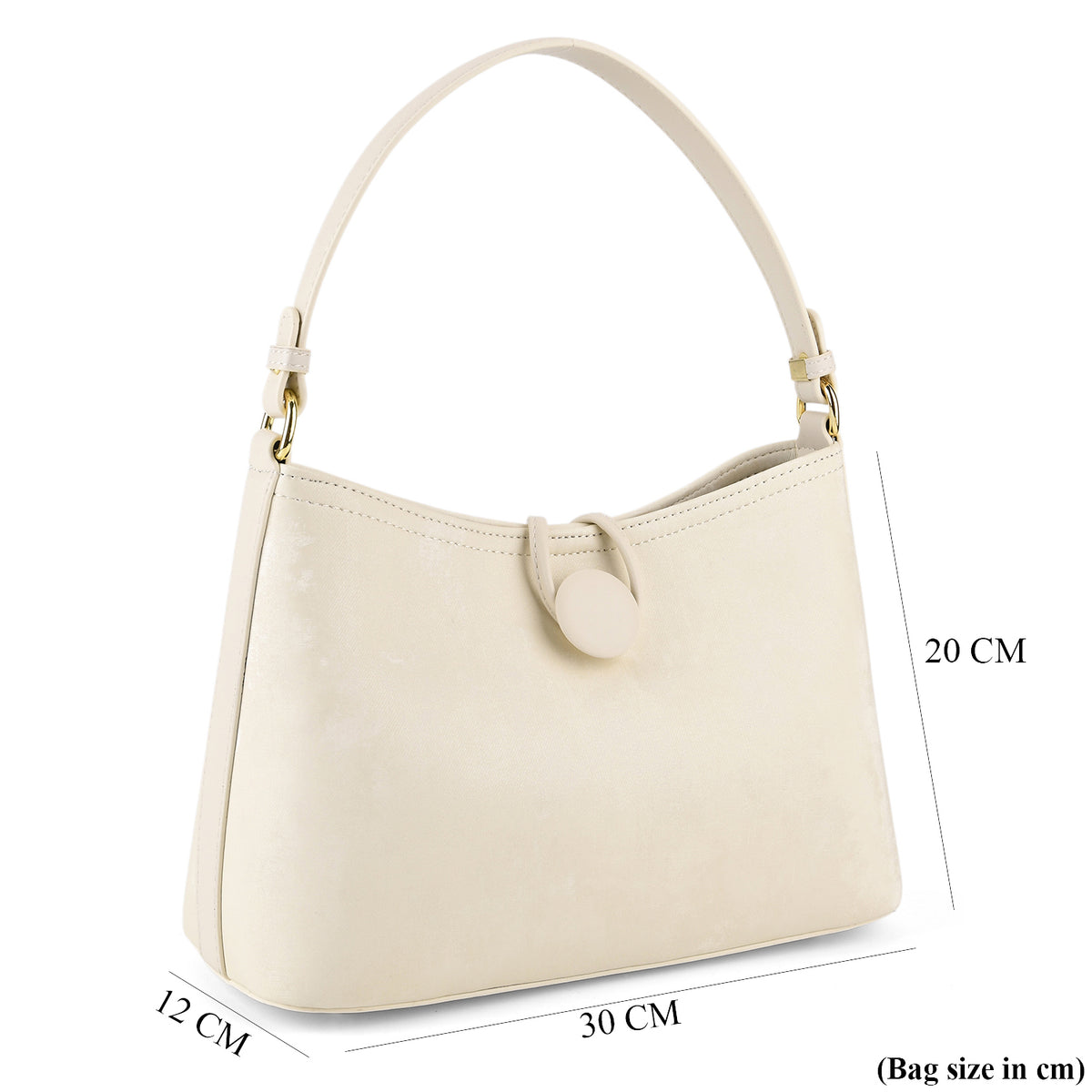 Designer Inspired- Set of 2 Shoulder Handbags with Crossbody Strap - Cream V32518394 9