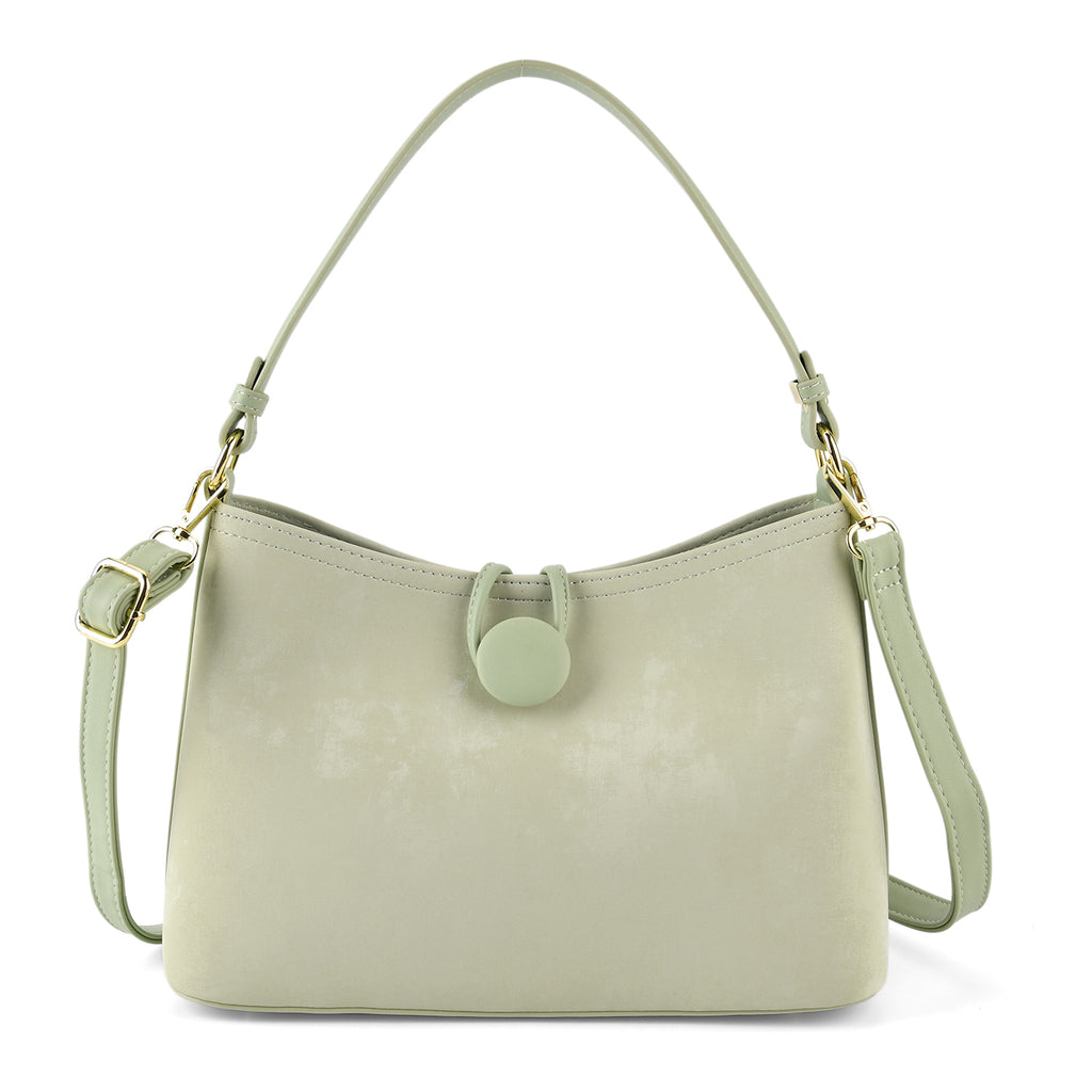 Designer Inspired- Set of 2 Shoulder Handbags with Crossbody Strap - Pistachio_8439278