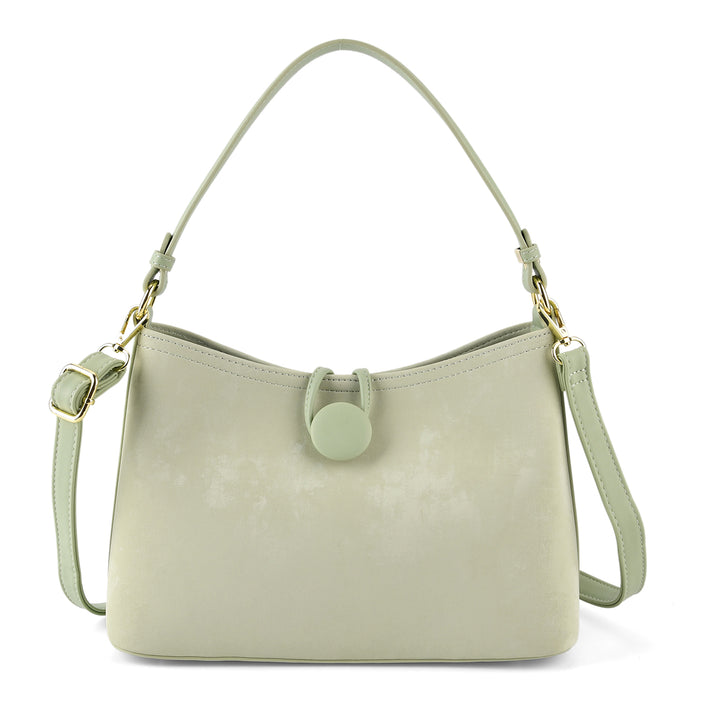 Designer Inspired- Set of 2 Shoulder Handbags with Crossbody Strap - Tan 8439284 1