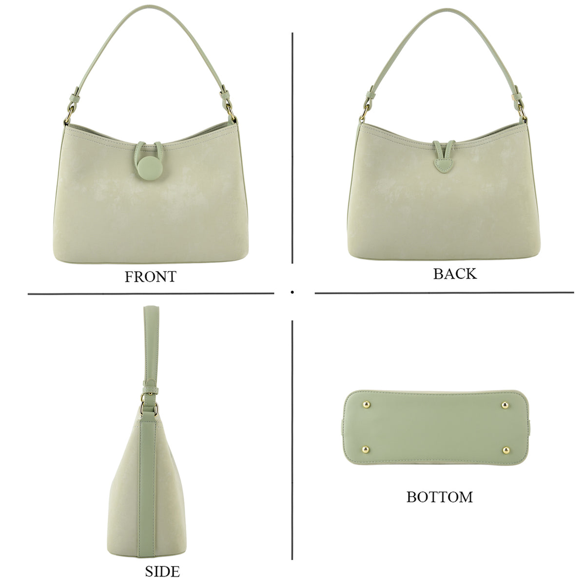 Designer Inspired- Set of 2 Shoulder Handbags with Crossbody Strap - Pistachio V32519432 5