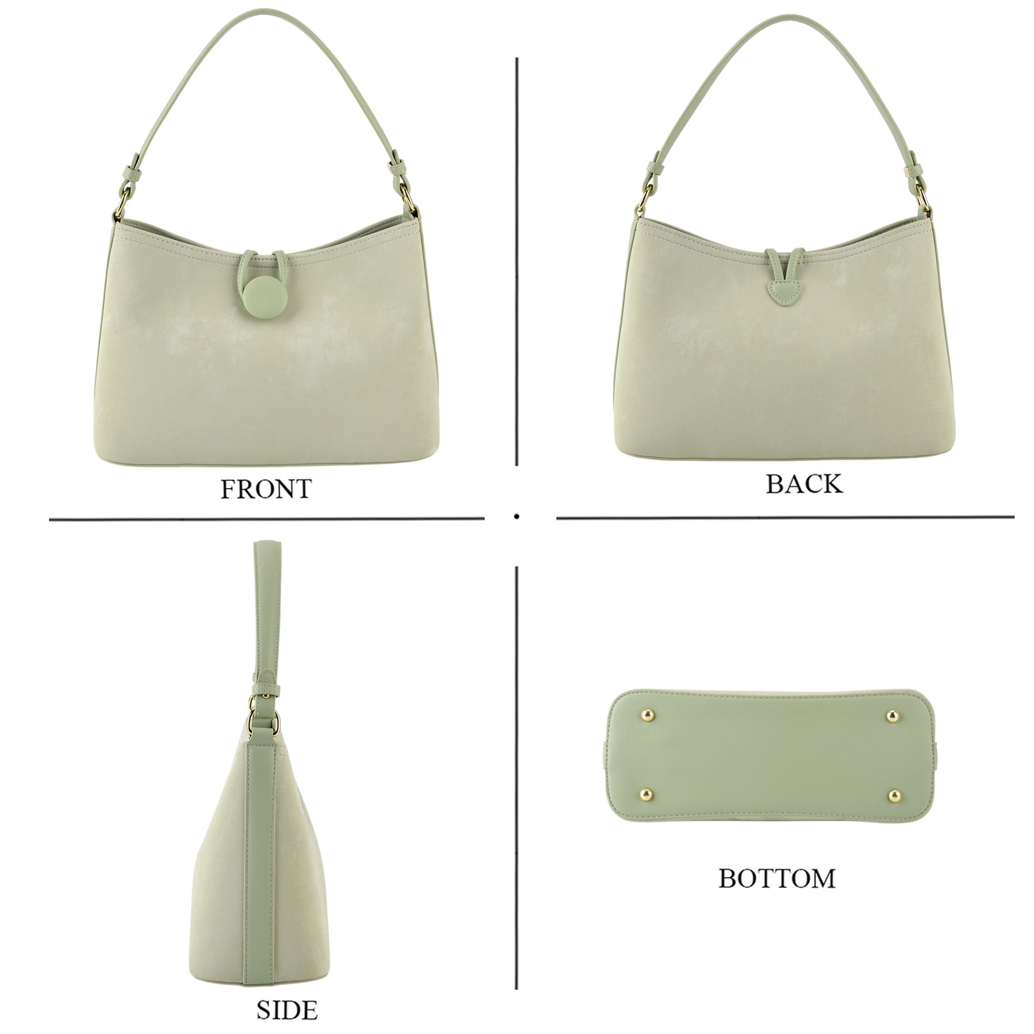 Designer Inspired- Set of 2 Shoulder Handbags with Crossbody Strap - Pistachio V32519432 5