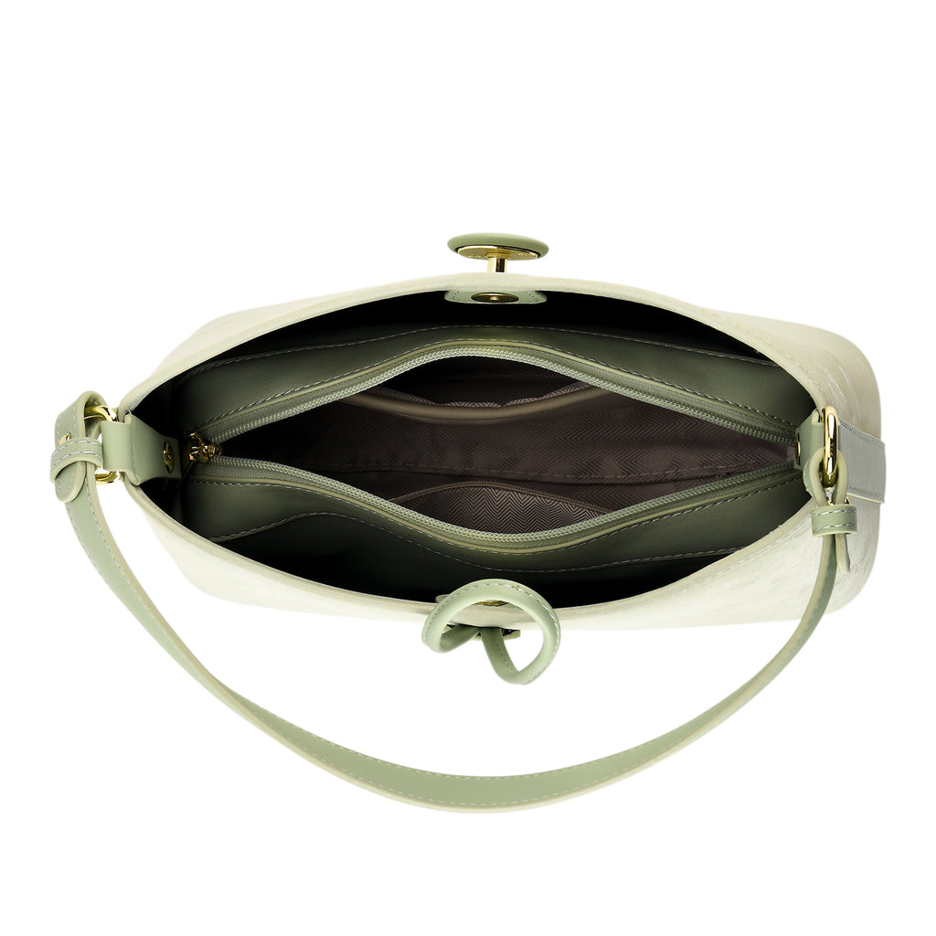 Designer Inspired- Set of 2 Shoulder Handbags with Crossbody Strap - Pistachio_8439278_6