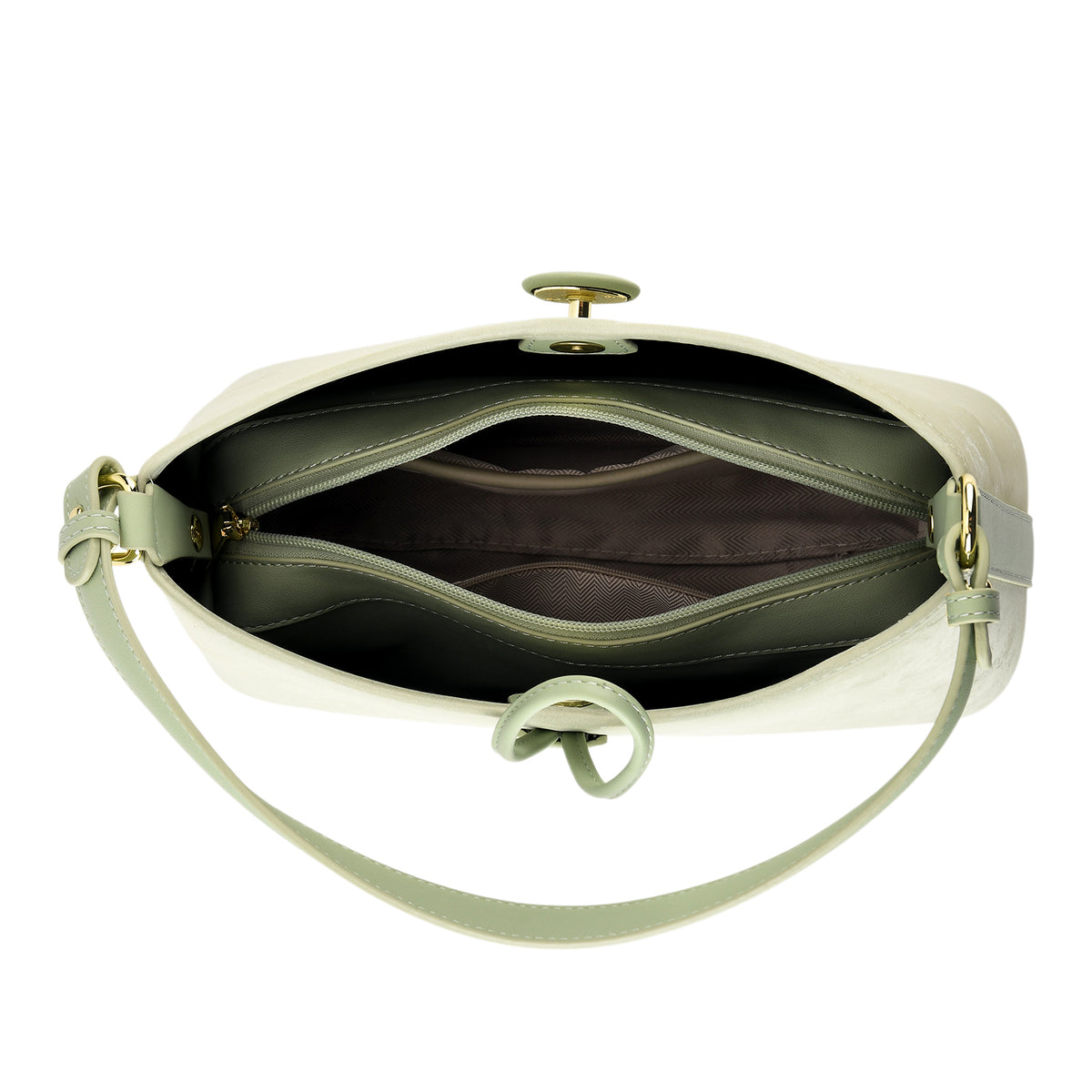 Designer Inspired- Set of 2 Shoulder Handbags with Crossbody Strap - Pistachio V32519432 7