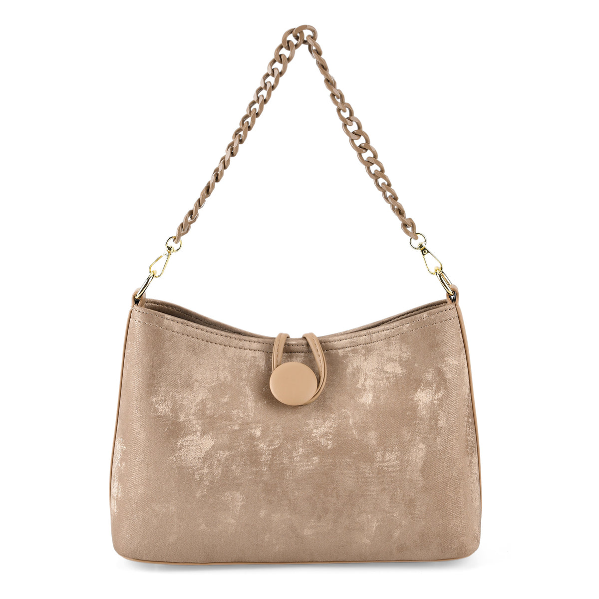 Designer Inspired- Set of 2 Shoulder Handbags with Crossbody Strap - Tan V32520458 6