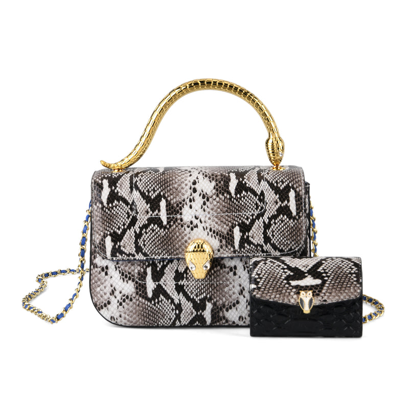 LA MAREY SIGNATURE 100% Premium Leather Handbag with Detachable Sling Strap & Card Holder - Black_8439309