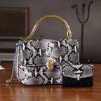 LA MAREY SIGNATURE 100% Premium Leather Handbag with Detachable Sling Strap & Card Holder - Black_8439309_1