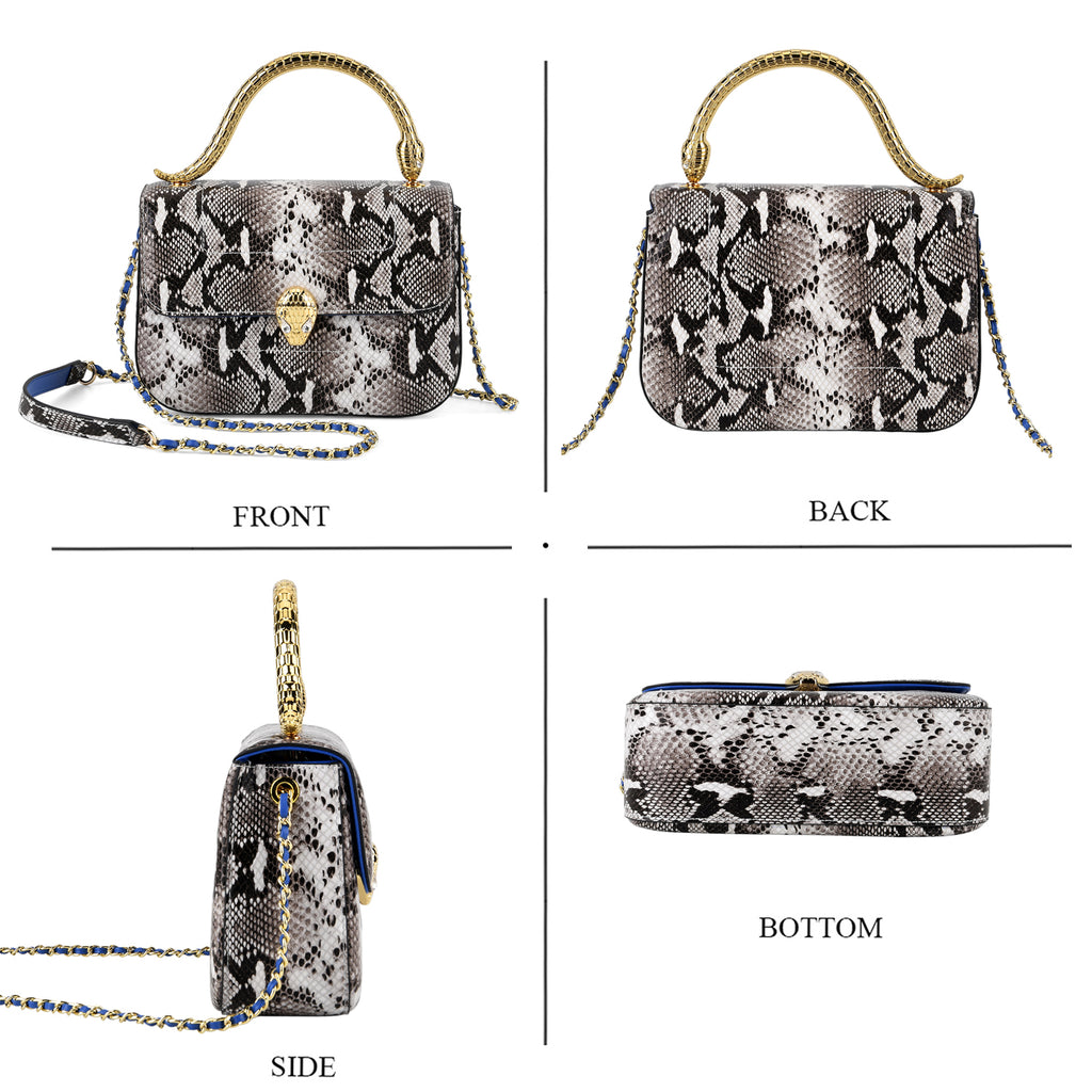 LA MAREY SIGNATURE 100% Premium Leather Handbag with Detachable Sling Strap & Card Holder - Black_8439309_4