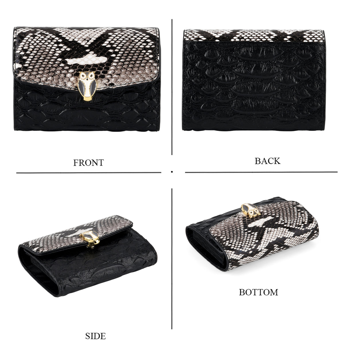 LA MAREY SIGNATURE 100% Premium Leather Handbag with Detachable Sling Strap &amp; Card Holder - Black 8439309 7