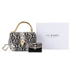 LA MAREY SIGNATURE 100% Premium Leather Handbag with Detachable Sling Strap & Card Holder - Black_8439309_8