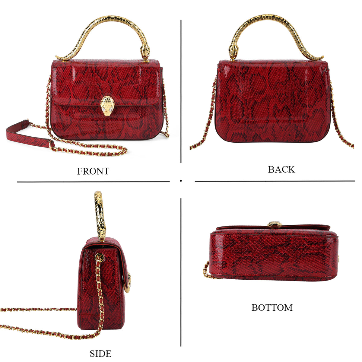 LA MAREY SIGNATURE 100% Premium Leather Handbag with Detachable Sling Strap &amp; Card Holder - Burgundy V32652464 5
