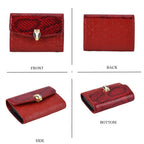 LA MAREY SIGNATURE 100% Premium Leather Handbag with Detachable Sling Strap & Card Holder - Burgundy_8439310_6