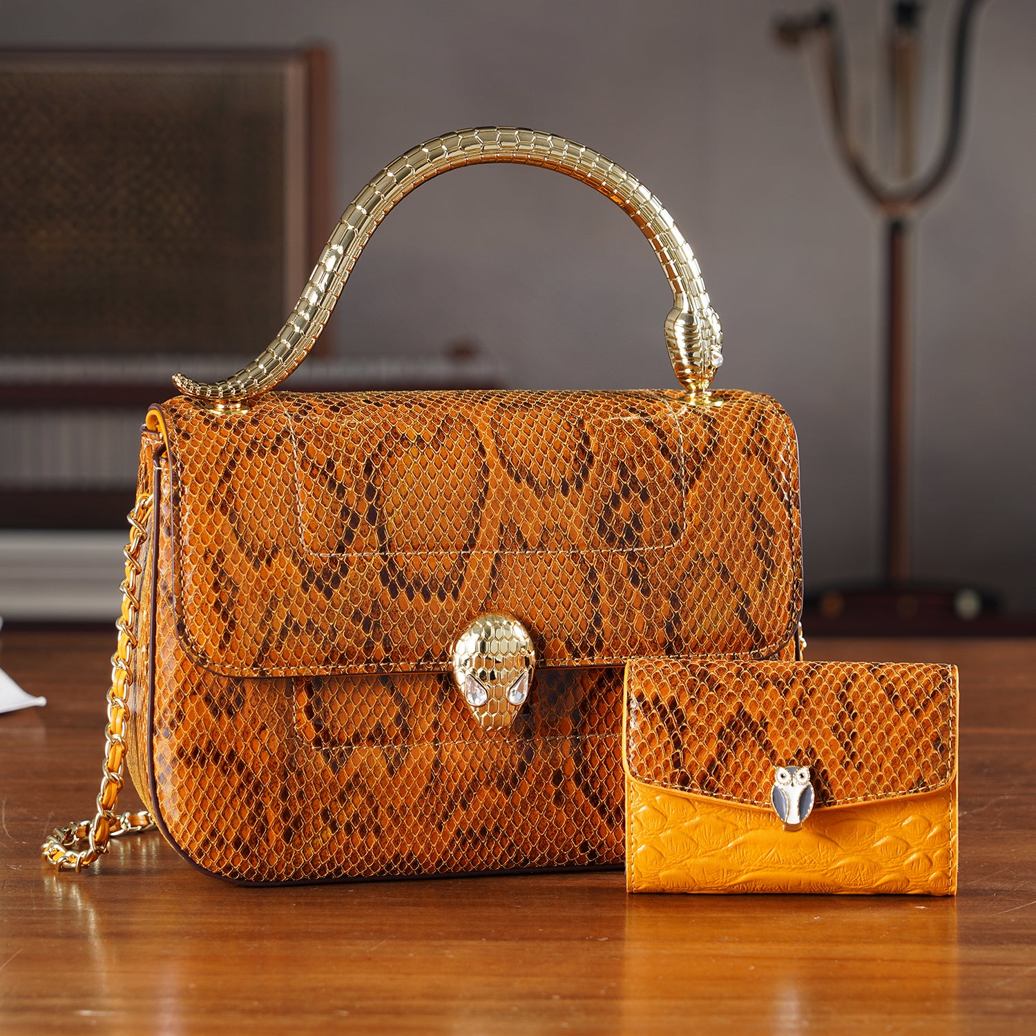 LA MAREY SIGNATURE 100% Premium Leather Handbag with Detachable Sling Strap &amp; Card Holder - Brown 8439311 2