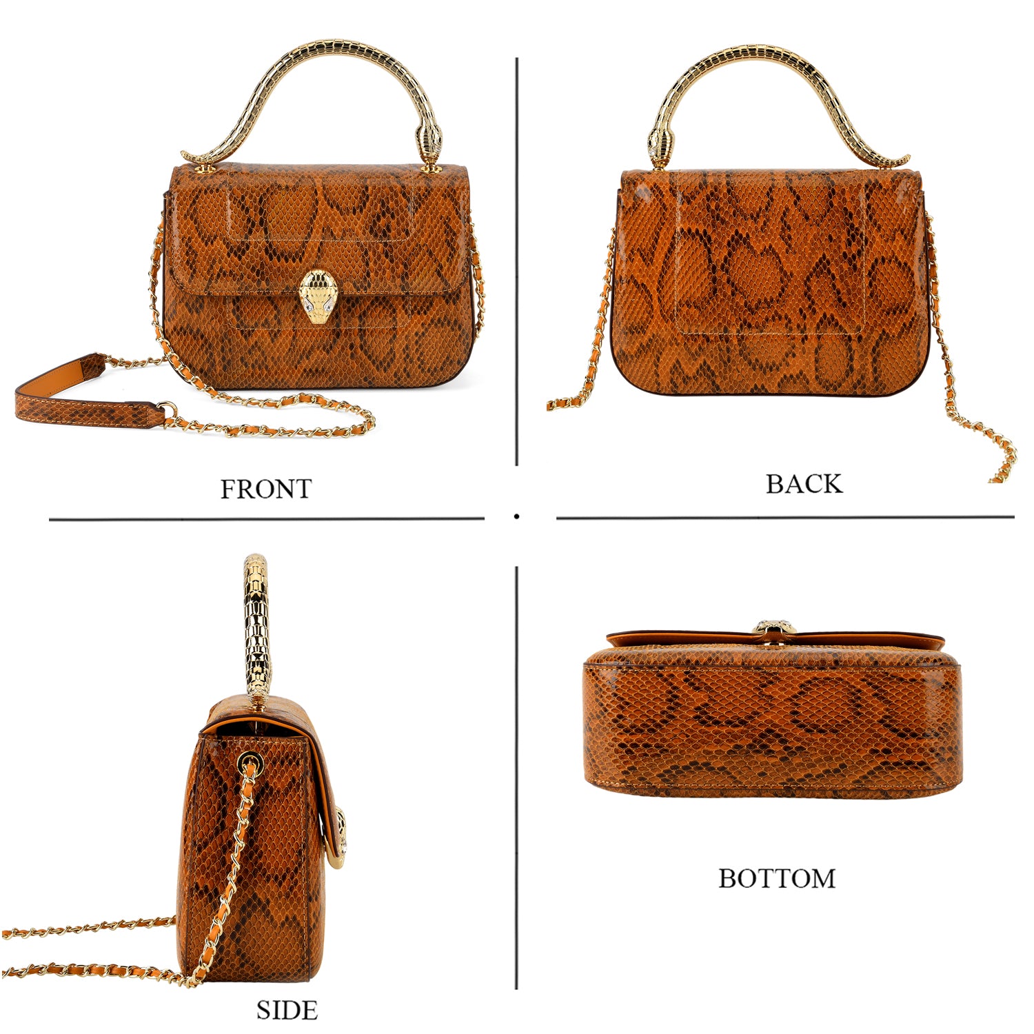 LA MAREY SIGNATURE 100% Premium Leather Handbag with Detachable Sling Strap &amp; Card Holder - Brown 8439311 5