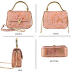 LA MAREY SIGNATURE 100% Premium Leather Handbag with Detachable Sling Strap & Card Holder - Pink_8439312_4