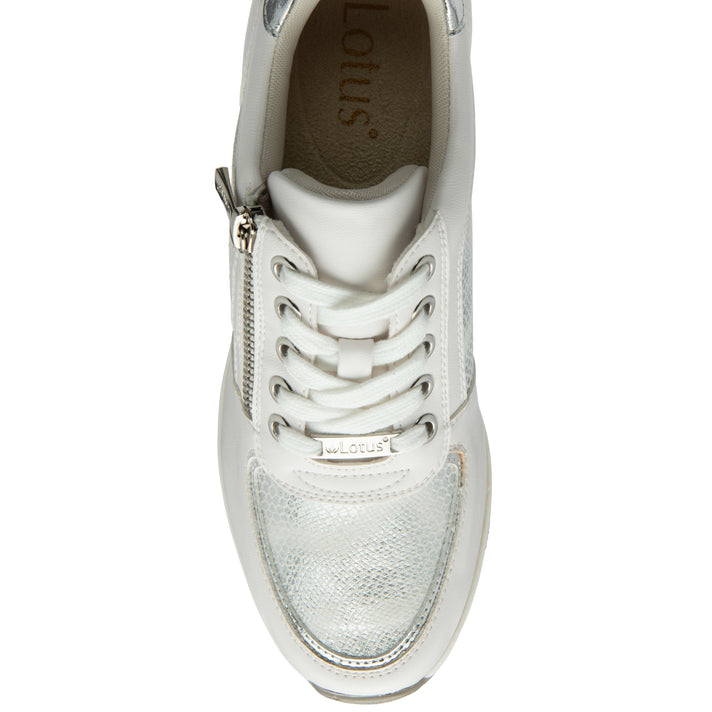Lotus Tenno Womens Leather Sneakers With Side Zip (Size 7) - White 8439463 2