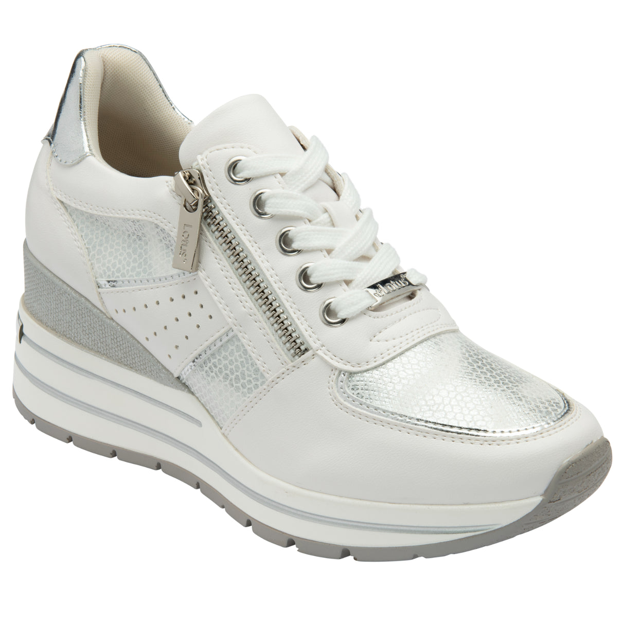 Lotus Tenno Womens Leather Sneakers With Side Zip (Size 7) - White V32516740 2