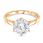9K Yellow Gold GRA Certified VVS1/D Moissanite Solitaire Ring 3.50 Ct._8439674