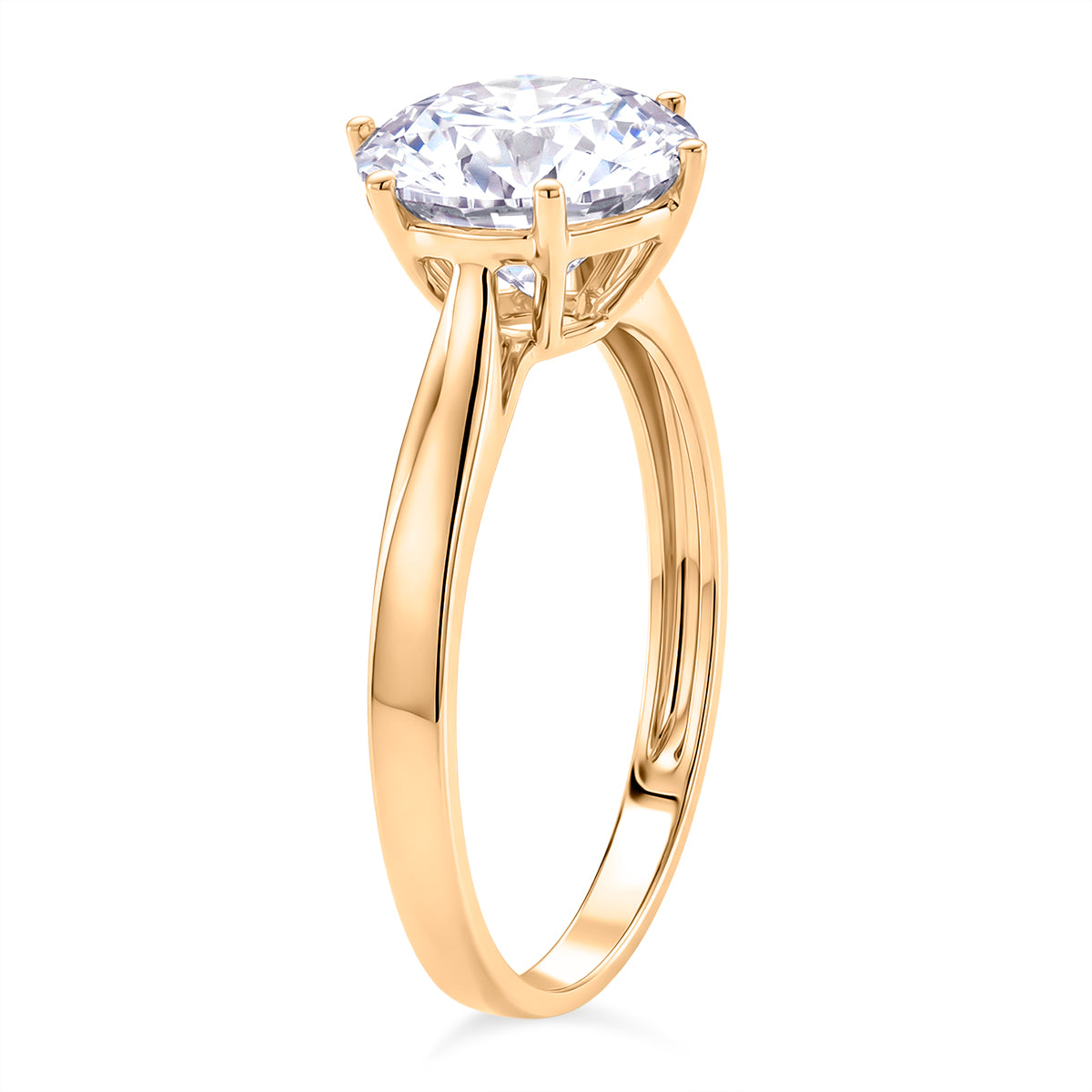 3.5 Ct. Moissanite Solitaire Ring in 9K Yellow Gold GRA Certified (D-VVS1) 8439674 4