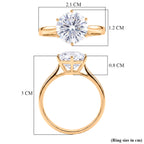 9K Yellow Gold GRA Certified VVS1/D Moissanite Solitaire Ring 3.50 Ct._8439674_5