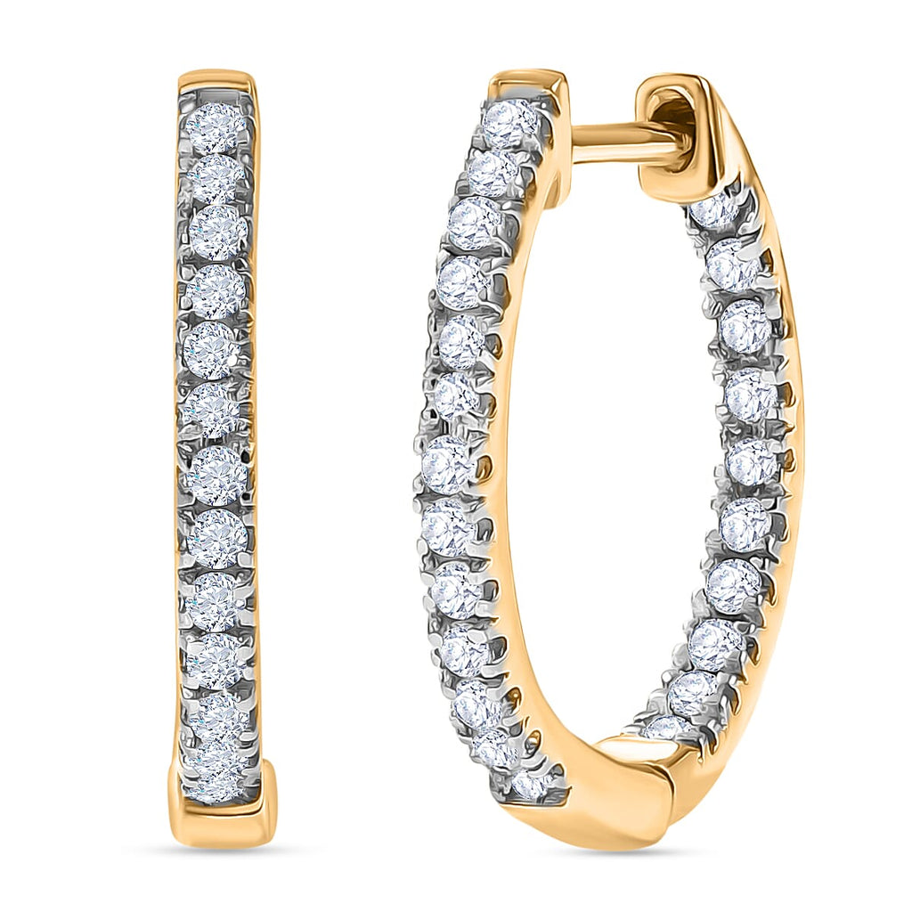 D'Joy - Moissanite Full Hoop Earring in Yellow Gold Plated Sterling Silver_8439703