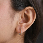 D'Joy - Moissanite Full Hoop Earring in Yellow Gold Plated Sterling Silver_8439703_1