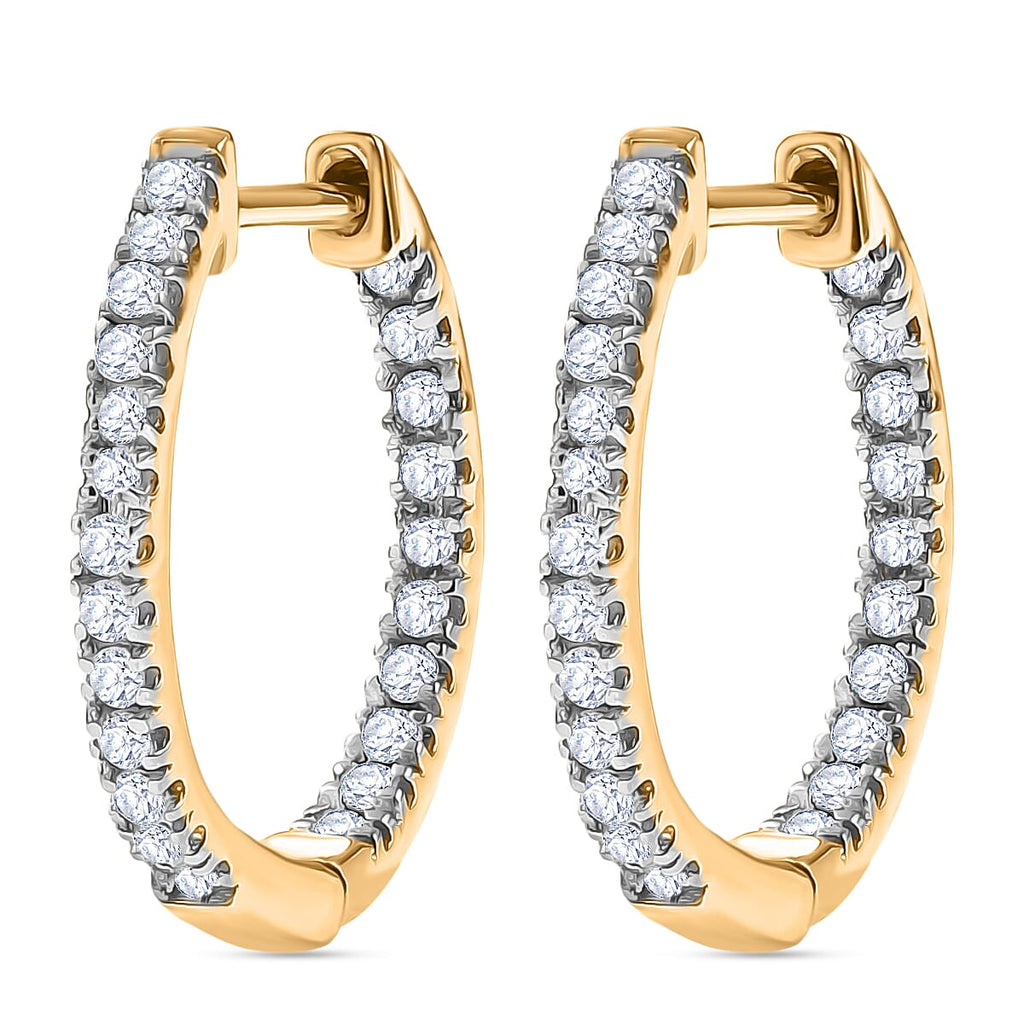 D'Joy - Moissanite Full Hoop Earring in Yellow Gold Plated Sterling Silver_8439703_3