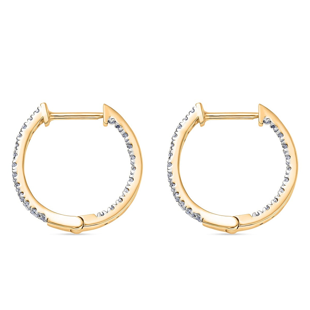 D'Joy - Moissanite Full Hoop Earring in Yellow Gold Plated Sterling Silver_8439703_4