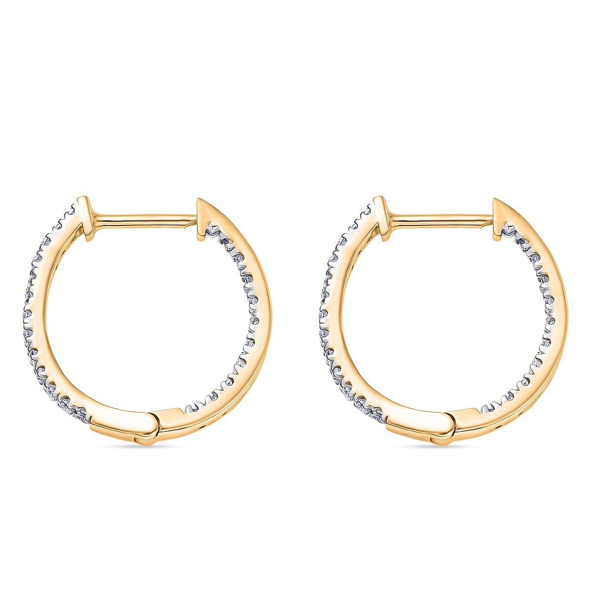Royal Bali Collection - D'Joy Moissanite Full Hoop Earring in Yellow Gold Plated Sterling Silver V32580880 5