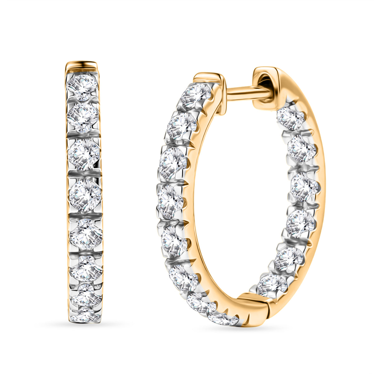 D'Joy - Moissanite Full Hoop Earring in Yellow Gold Plated Sterling Silver V32533054 0