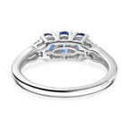 D'Joy AAA Kyanite & White Zircon Trilogy Ring in Platinum Overlay Sterling Silver 1.10 Ct._8447273_4