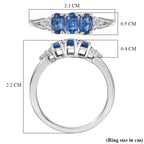 D'Joy AAA Kyanite & White Zircon Trilogy Ring in Platinum Overlay Sterling Silver 1.10 Ct._8447273_5