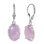 D'Joy Natural Kunzite Solitaire Lever Back Earring in Platinum Overlay Sterling Silver 13.02 Ct._8447369