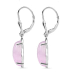 D'Joy Natural Kunzite Solitaire Lever Back Earring in Platinum Overlay Sterling Silver 13.02 Ct._8447369_3
