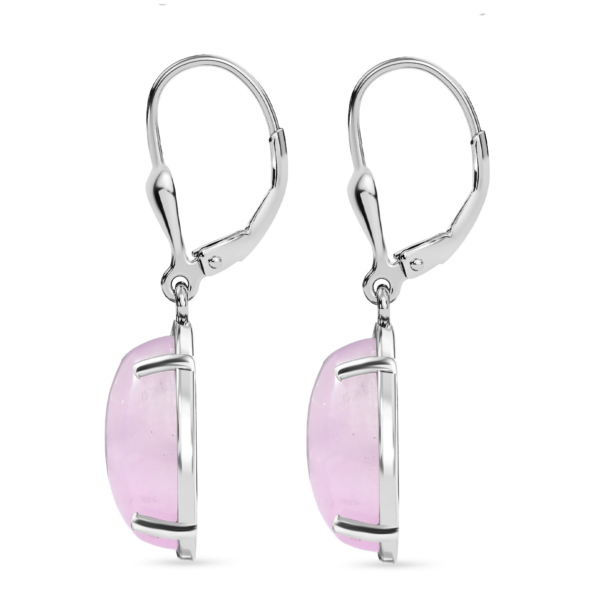 D'Joy Natural Kunzite Solitaire Lever Back Earring in Platinum Overlay Sterling Silver 13.02 Ct. 8447369 4
