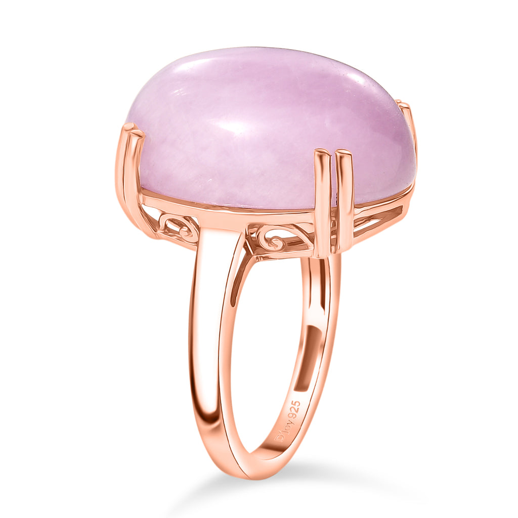 Natural Galileia Kunzite Solitaire Ring in Rose Gold Plated Sterling Silver 22.75 Ct._8447392_3