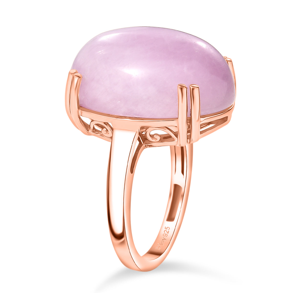 Natural Galileia Kunzite Solitaire Ring in Rose Gold Plated Sterling Silver 22.75 Ct. V32491656 4
