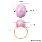 Natural Galileia Kunzite Solitaire Ring in Rose Gold Plated Sterling Silver 22.75 Ct._8447392_5