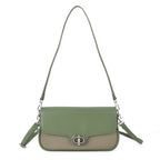 Designer Inspired - Convertible Dual-Strap Convertible Baguette Crossbody & Shoulder Bag - Basil Green_8447415