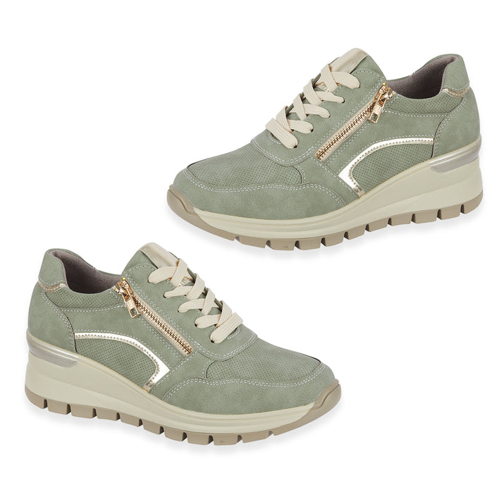 Ladies Dawlish Sports Luxe Sneakers With Lace-Up &amp; Side Zip Closure 8447578 1