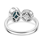 D'Joy Sleeping Beauty Turquoise & Moissanite Toi et moi Ring in Rhodium Overlay Sterling Silver 1.55 Ct._8447586_4