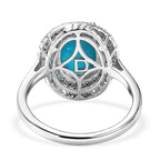 D'Joy Sleeping Beauty Turquoise, White Zircon & Neon Apatite Halo Ring in Rhodium Overlay Sterling Silver 3.42 Ct._8447615_4