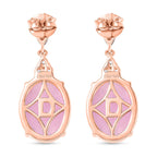 D'Joy Natural Kunzite, Red Garnet & White Zircon Dangling Earring with Push Back in Rose Gold Plated Sterling Silver 13.55 Ct._8447669_4