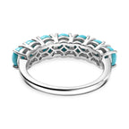 D'Joy Sleeping Beauty Turquoise 7 Stone Ring in Rhodium Overlay Sterling Silver 2.53 Ct._8447774_4