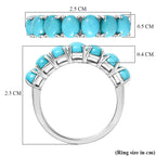 D'Joy Sleeping Beauty Turquoise 7 Stone Ring in Rhodium Overlay Sterling Silver 2.53 Ct._8447774_5