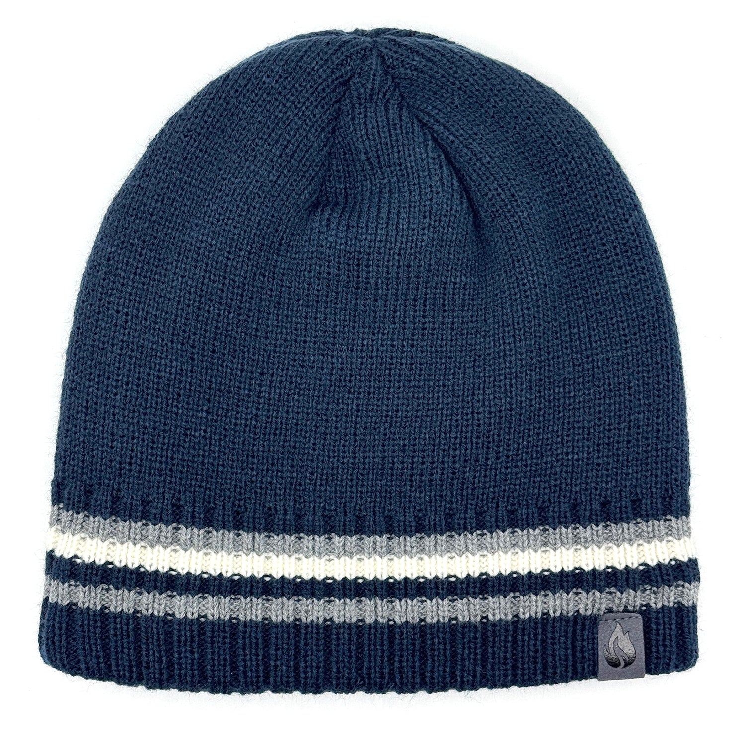 Heat Machine Thermal Striped Rim Winter Beanie Hat &amp; Glove Set (Size 60-61cm) - Dark Navy V32532826 1