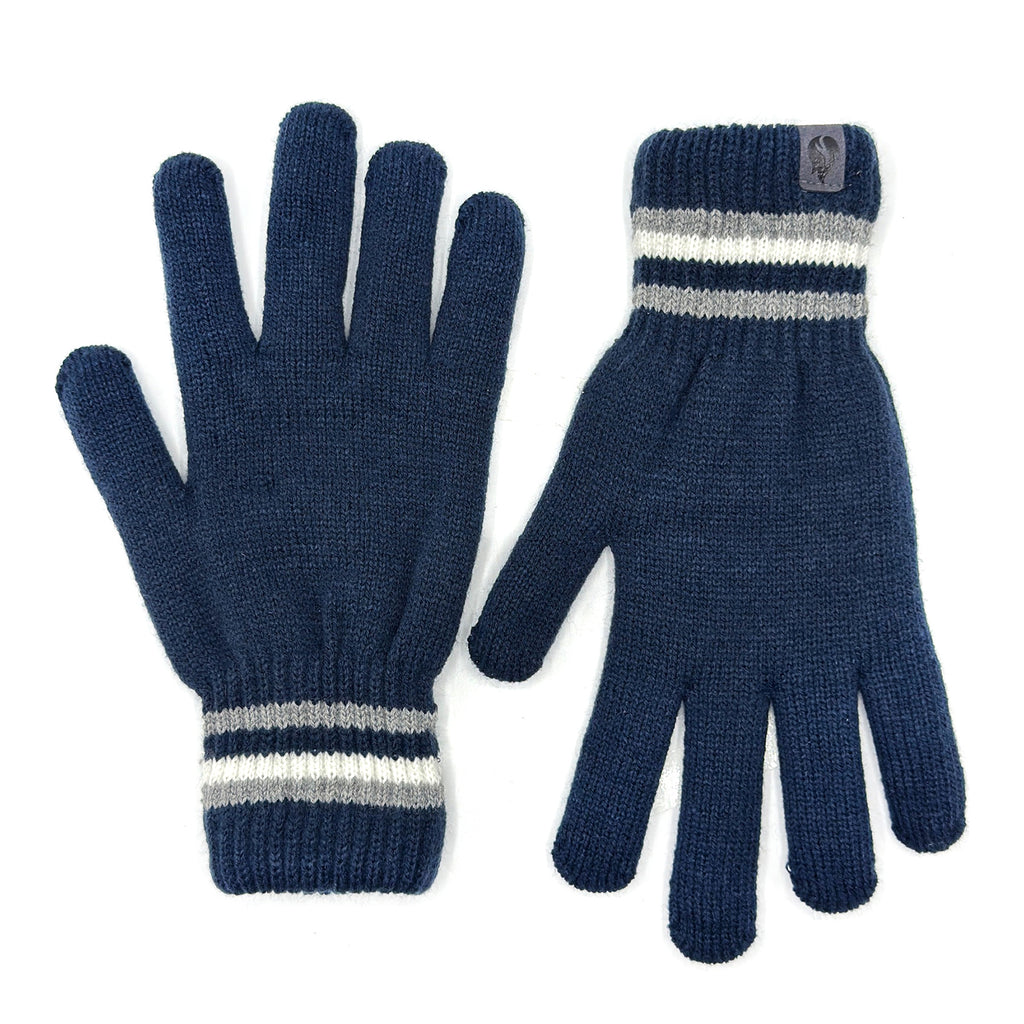 Heat Machine Thermal Striped Rim Winter Beanie Hat & Glove Set (Size 60-61cm) - Dark Navy_8447824_2