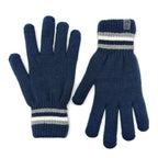 Heat Machine Thermal Striped Rim Winter Beanie Hat & Glove Set (Size 60-61cm) - Dark Navy_8447824_2